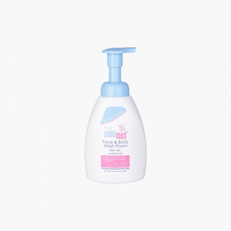 sebamed baby face & body wash foam