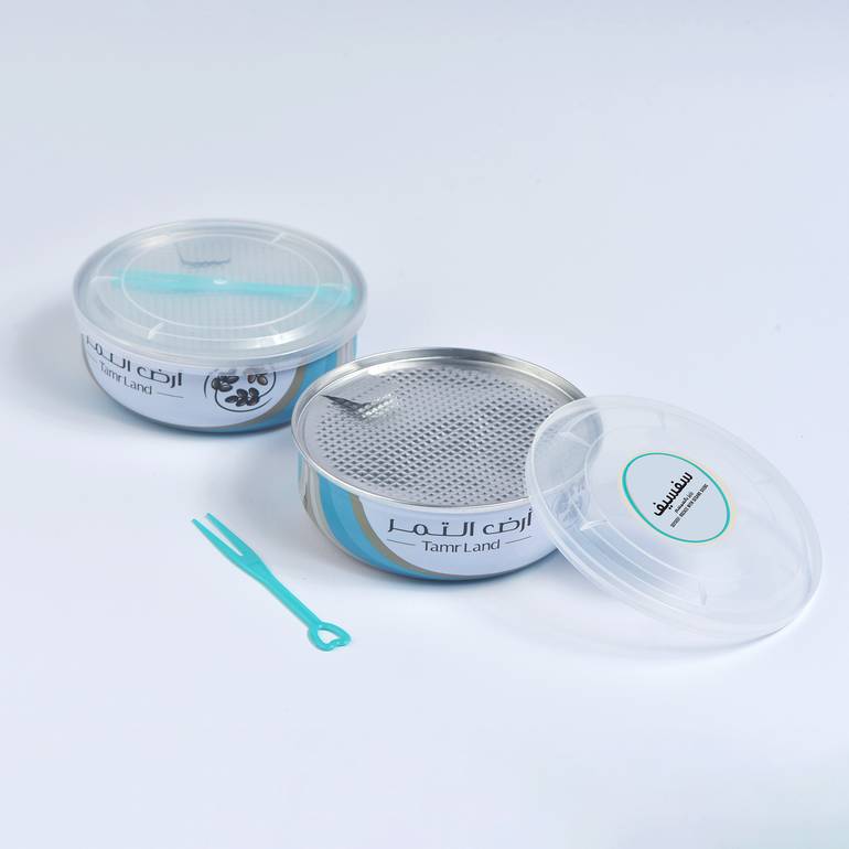 علب معدنية تمر رزيز "سفسيف" منزوع النوى