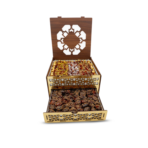 صندوق هدايا تمر محشي ذو طبقتين